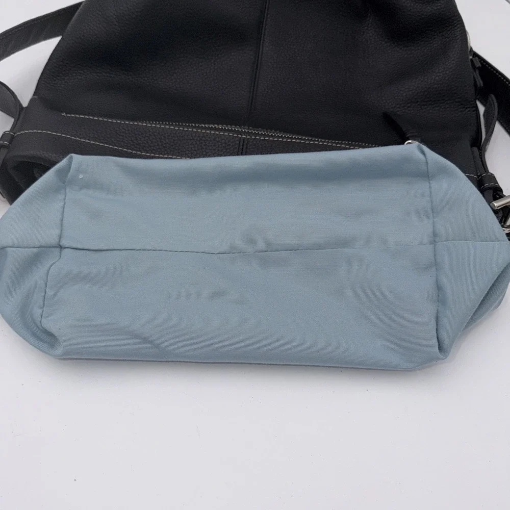 COACH Black Pebble Leather Duffle Crossbody Shoulder Purse Bag F15064 Medium-Lrg - Picture 11 of 16